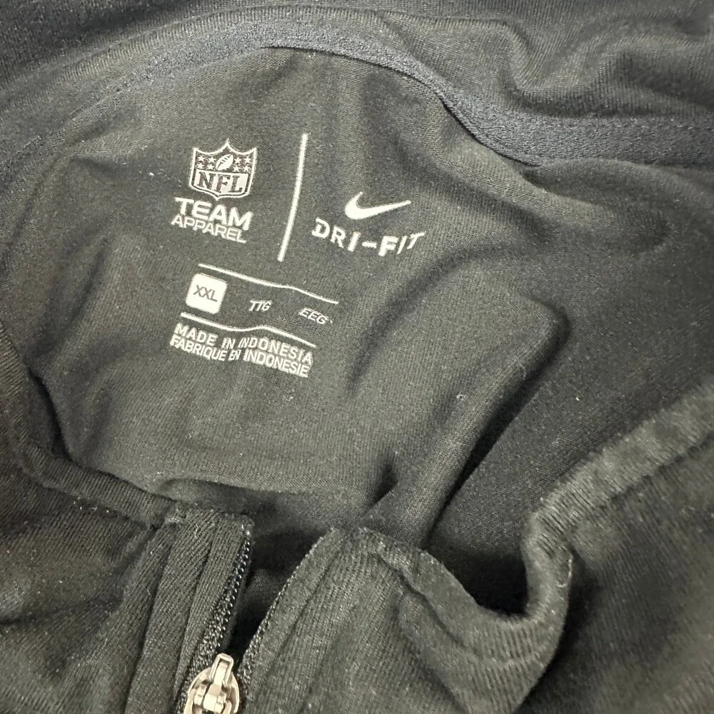 Carolina Panthers Sweater Men 2XL Black Nike 1/4 Zip Pullover Dri Fit NFL XXL
